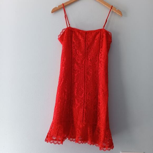 Lovers + Friends Elizabeth Lace Mini Dress Red XS NWT - Picture 2 of 8